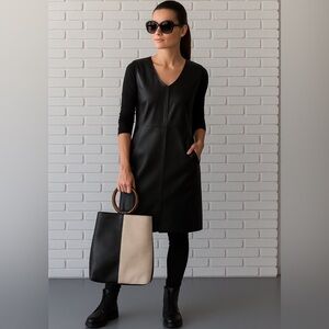 French Connection Two-tone Black and Cream Tote